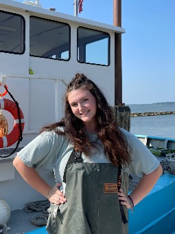 Maya Skirka on a boat 